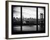 Manhattan Brige with the Empire State Building - NY Cityscape - Manhattan, New York City, USA-Philippe Hugonnard-Framed Photographic Print