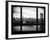 Manhattan Brige with the Empire State Building - NY Cityscape - Manhattan, New York City, USA-Philippe Hugonnard-Framed Photographic Print