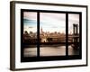 Manhattan Brige with the Empire State Building - NY Cityscape - Manhattan, New York, USA-Philippe Hugonnard-Framed Photographic Print