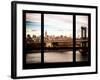 Manhattan Brige with the Empire State Building - NY Cityscape - Manhattan, New York, USA-Philippe Hugonnard-Framed Photographic Print