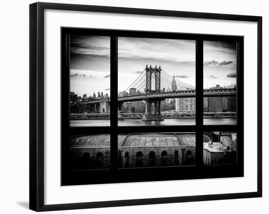 Manhattan Brige with the Empire State Building - NY Cityscape - New York, USA-Philippe Hugonnard-Framed Photographic Print