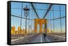 Manhattan, Brooklyn Bridge over East River, Lower Manhattan Skyline-Alan Copson-Framed Stretched Canvas