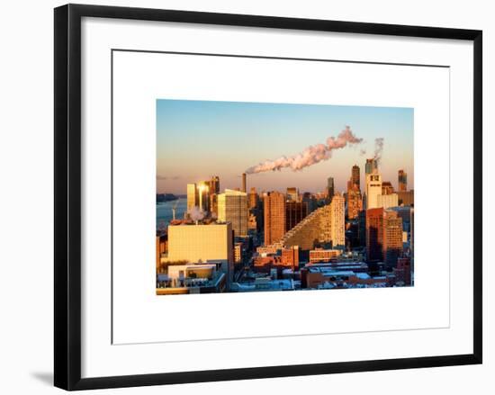 Manhattan Buildings at Sunset-Philippe Hugonnard-Framed Art Print