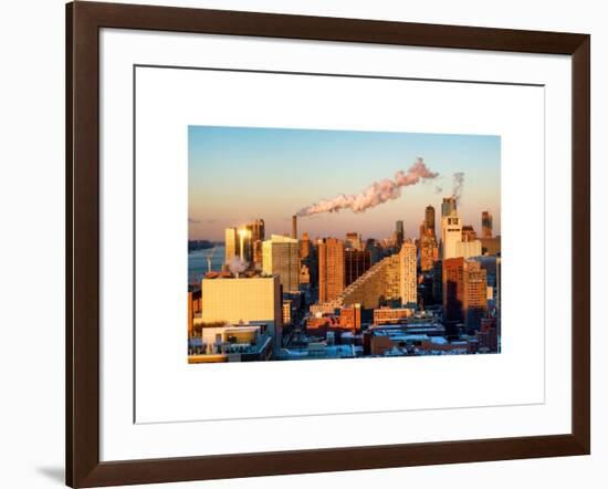 Manhattan Buildings at Sunset-Philippe Hugonnard-Framed Art Print