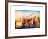 Manhattan Buildings at Sunset-Philippe Hugonnard-Framed Art Print