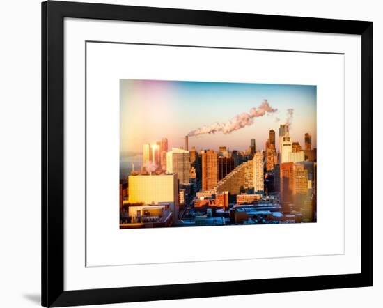 Manhattan Buildings at Sunset-Philippe Hugonnard-Framed Art Print