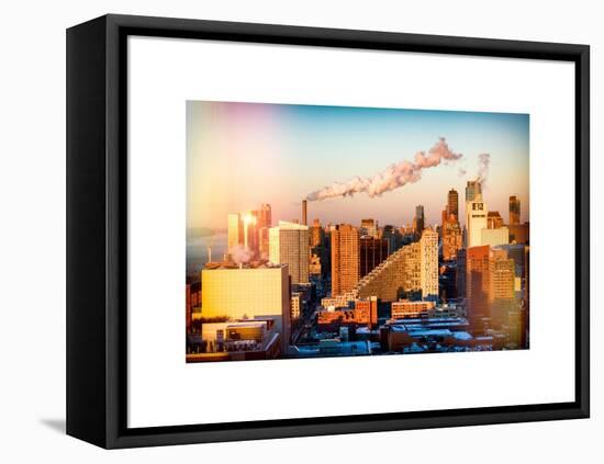 Manhattan Buildings at Sunset-Philippe Hugonnard-Framed Stretched Canvas