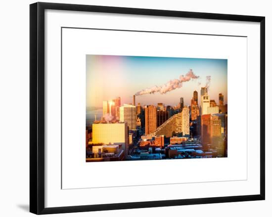 Manhattan Buildings at Sunset-Philippe Hugonnard-Framed Art Print