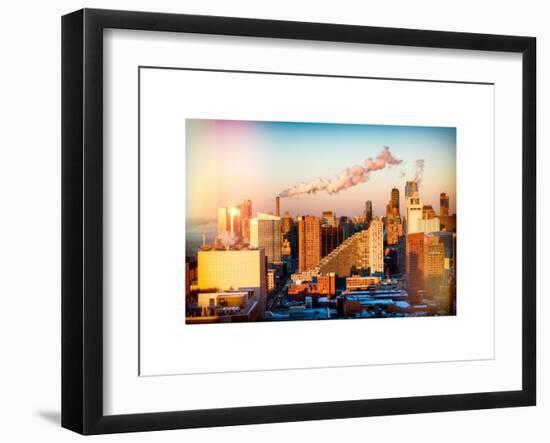 Manhattan Buildings at Sunset-Philippe Hugonnard-Framed Art Print