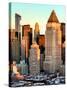 Manhattan Buildings Sunset in Winter-Philippe Hugonnard-Stretched Canvas