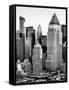 Manhattan Buildings Sunset in Winter-Philippe Hugonnard-Framed Stretched Canvas