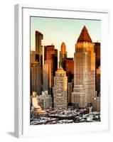 Manhattan Buildings Sunset in Winter-Philippe Hugonnard-Framed Photographic Print