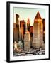 Manhattan Buildings Sunset in Winter-Philippe Hugonnard-Framed Photographic Print