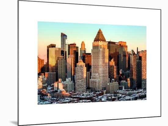 Manhattan Buildings Sunset in Winter-Philippe Hugonnard-Mounted Art Print