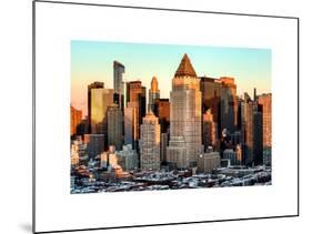 Manhattan Buildings Sunset in Winter-Philippe Hugonnard-Mounted Art Print