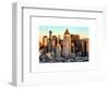 Manhattan Buildings Sunset in Winter-Philippe Hugonnard-Framed Art Print