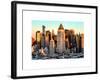 Manhattan Buildings Sunset in Winter-Philippe Hugonnard-Framed Art Print