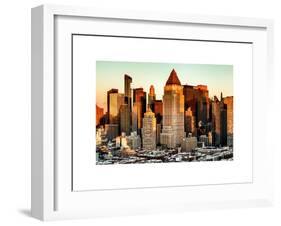 Manhattan Buildings Sunset in Winter-Philippe Hugonnard-Framed Art Print