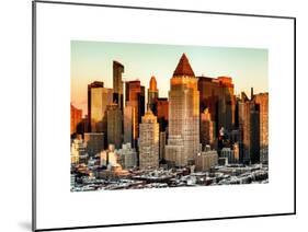 Manhattan Buildings Sunset in Winter-Philippe Hugonnard-Mounted Art Print