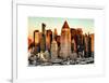 Manhattan Buildings Sunset in Winter-Philippe Hugonnard-Framed Art Print