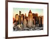 Manhattan Buildings Sunset in Winter-Philippe Hugonnard-Framed Art Print