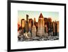 Manhattan Buildings Sunset in Winter-Philippe Hugonnard-Framed Art Print