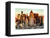 Manhattan Buildings Sunset in Winter-Philippe Hugonnard-Framed Stretched Canvas