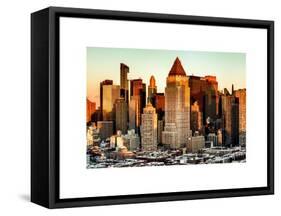 Manhattan Buildings Sunset in Winter-Philippe Hugonnard-Framed Stretched Canvas