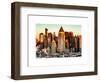 Manhattan Buildings Sunset in Winter-Philippe Hugonnard-Framed Art Print