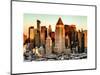 Manhattan Buildings Sunset in Winter-Philippe Hugonnard-Mounted Art Print