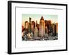 Manhattan Buildings Sunset in Winter-Philippe Hugonnard-Framed Art Print