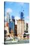 Manhattan Buildings V - In the Style of Oil Painting-Philippe Hugonnard-Stretched Canvas