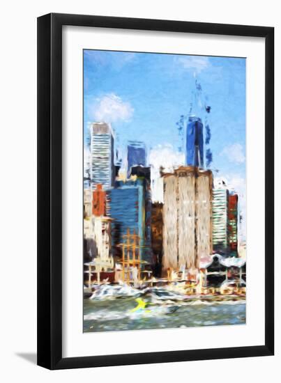 Manhattan Buildings V - In the Style of Oil Painting-Philippe Hugonnard-Framed Giclee Print