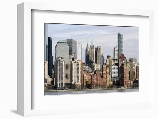 Manhattan buildings viewed from the Hudson River-Susan Pease-Framed Photographic Print