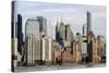 Manhattan buildings viewed from the Hudson River-Susan Pease-Stretched Canvas