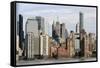 Manhattan buildings viewed from the Hudson River-Susan Pease-Framed Stretched Canvas