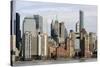 Manhattan buildings viewed from the Hudson River-Susan Pease-Stretched Canvas