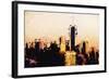 Manhattan Cityscape - In the Style of Oil Painting-Philippe Hugonnard-Framed Giclee Print