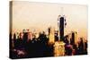 Manhattan Cityscape - In the Style of Oil Painting-Philippe Hugonnard-Stretched Canvas