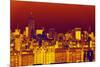 Manhattan Cityscapes - Pop Art skyline - New York City - United States-Philippe Hugonnard-Mounted Photographic Print