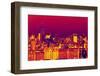 Manhattan Cityscapes - Pop Art skyline - New York - United States-Philippe Hugonnard-Framed Photographic Print