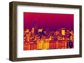 Manhattan Cityscapes - Pop Art skyline - New York - United States-Philippe Hugonnard-Framed Photographic Print