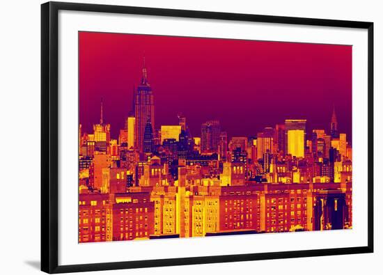 Manhattan Cityscapes - Pop Art skyline - New York - United States-Philippe Hugonnard-Framed Photographic Print