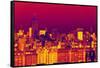 Manhattan Cityscapes - Pop Art skyline - New York - United States-Philippe Hugonnard-Framed Stretched Canvas