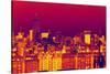Manhattan Cityscapes - Pop Art skyline - New York - United States-Philippe Hugonnard-Stretched Canvas