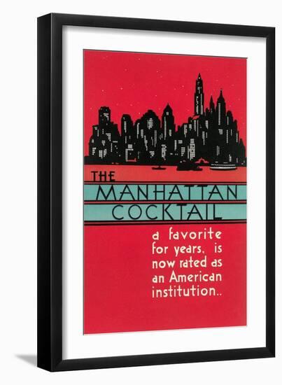 Manhattan Cocktai, New York Skyline-null-Framed Art Print
