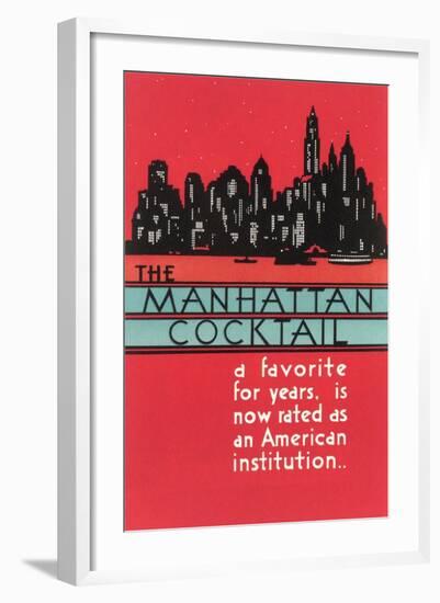 Manhattan Cocktail, Skyline-null-Framed Art Print