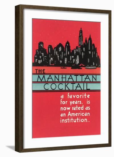 Manhattan Cocktail, Skyline-null-Framed Art Print