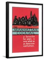 Manhattan Cocktail, Skyline-null-Framed Art Print