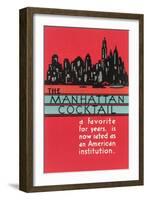 Manhattan Cocktail, Skyline-null-Framed Art Print